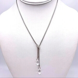 Swarovski Gillian Crystal Silver Lariat Necklace